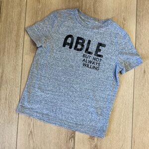 Boys girls kids Heather gray tee top Able But Not Always Willing special needs